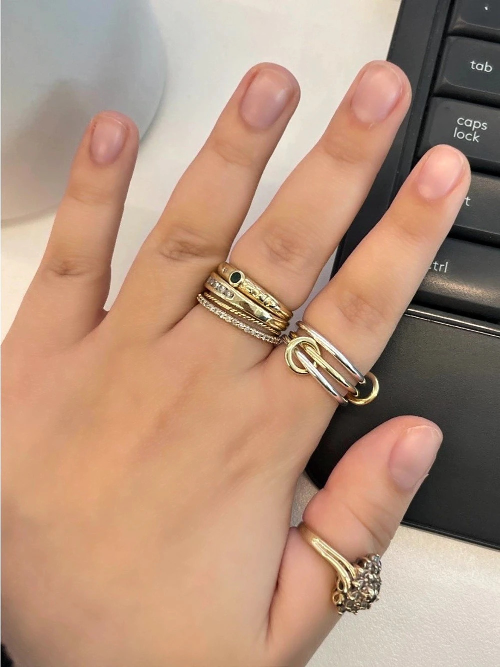 Spinelli Kilcollin Solarium SY Ring Mixed-Tone Linked Like New